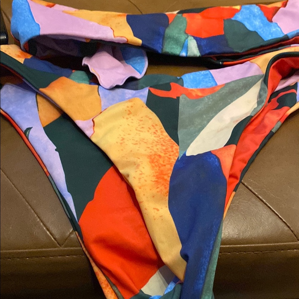 SHEIN Multicolor Abstract Bikini